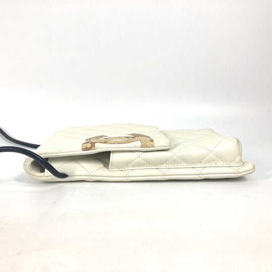 CHANEL Shoulder Bag leather white Cambon line CC COCO Mark Women Used Authentic