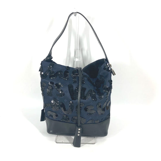 LOUIS VUITTON Handbag M94564 Satin/Leather, Sequins Navy Monogram Satin NN14 Spotlight GM Women Used Authentic