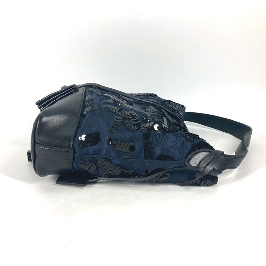LOUIS VUITTON Handbag M94564 Satin/Leather, Sequins Navy Monogram Satin NN14 Spotlight GM Women Used Authentic