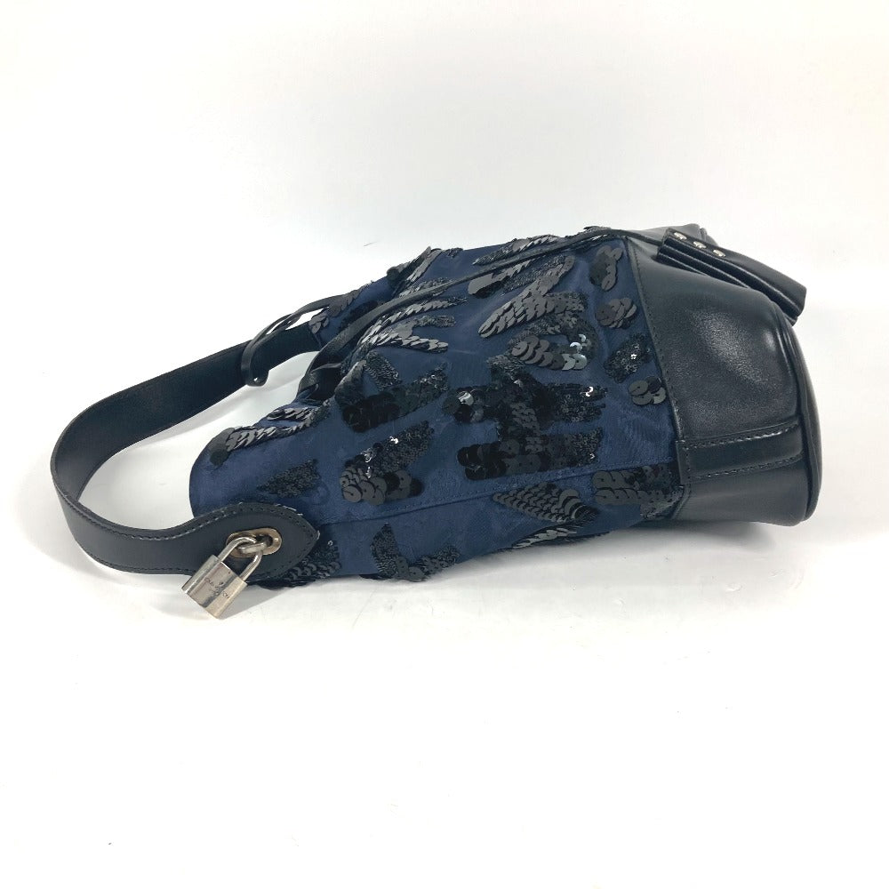 LOUIS VUITTON Handbag M94564 Satin/Leather, Sequins Navy Monogram Satin NN14 Spotlight GM Women Used Authentic