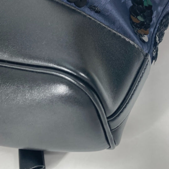 LOUIS VUITTON Handbag M94564 Satin/Leather, Sequins Navy Monogram Satin NN14 Spotlight GM Women Used Authentic