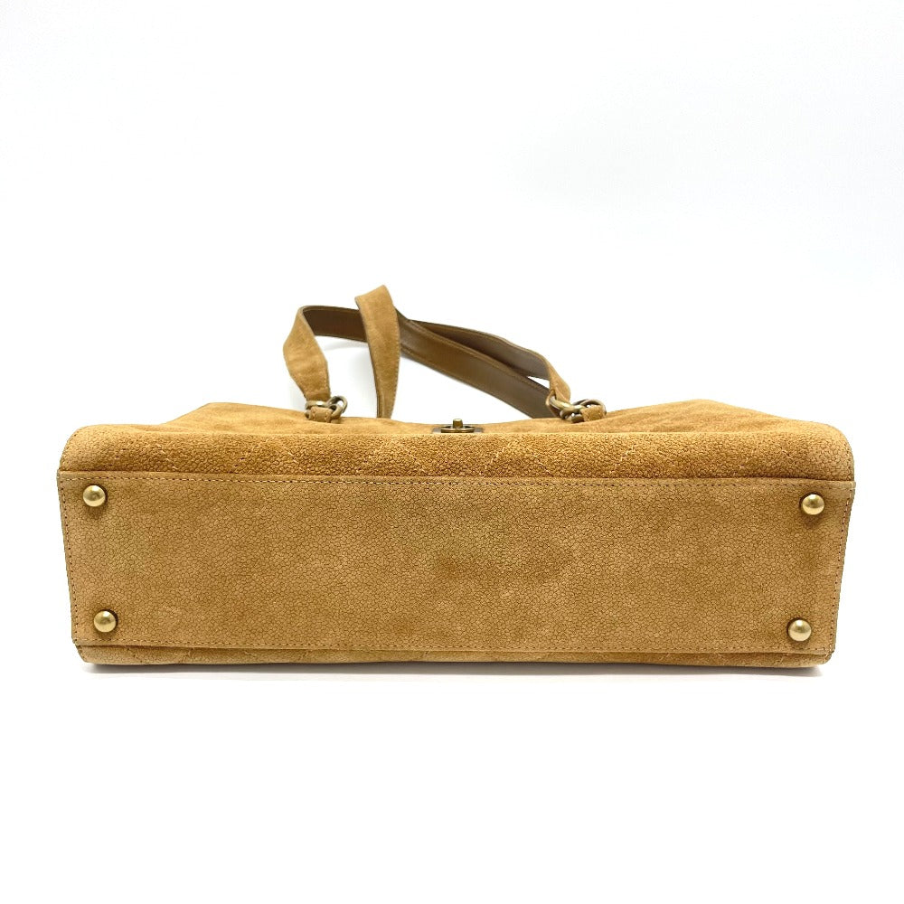 CHANEL Shoulder Bag suede Brown CC COCO Mark Matrasse Women Used Authentic