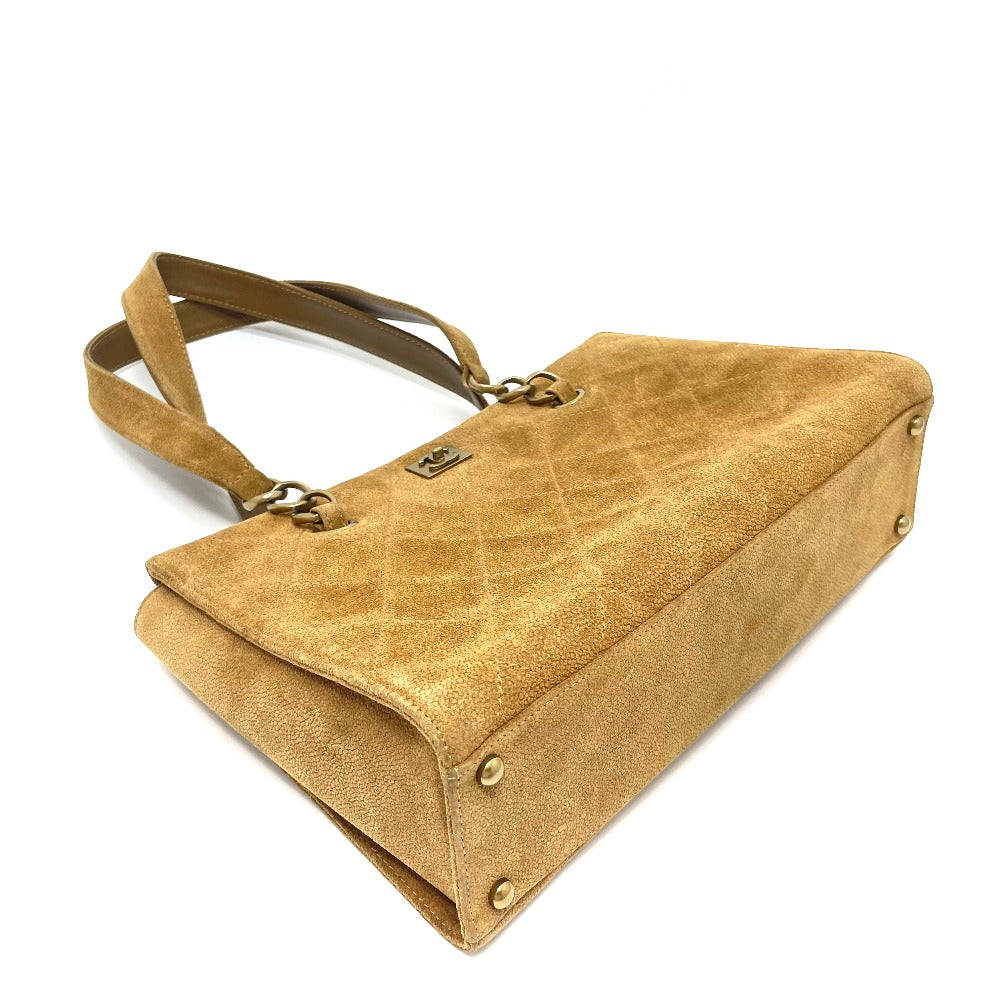 CHANEL Shoulder Bag suede Brown CC COCO Mark Matrasse Women Used Authentic