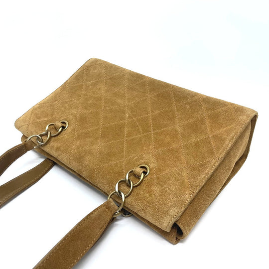 CHANEL Shoulder Bag suede Brown CC COCO Mark Matrasse Women Used Authentic