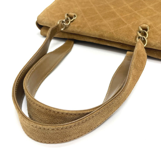 CHANEL Shoulder Bag suede Brown CC COCO Mark Matrasse Women Used Authentic