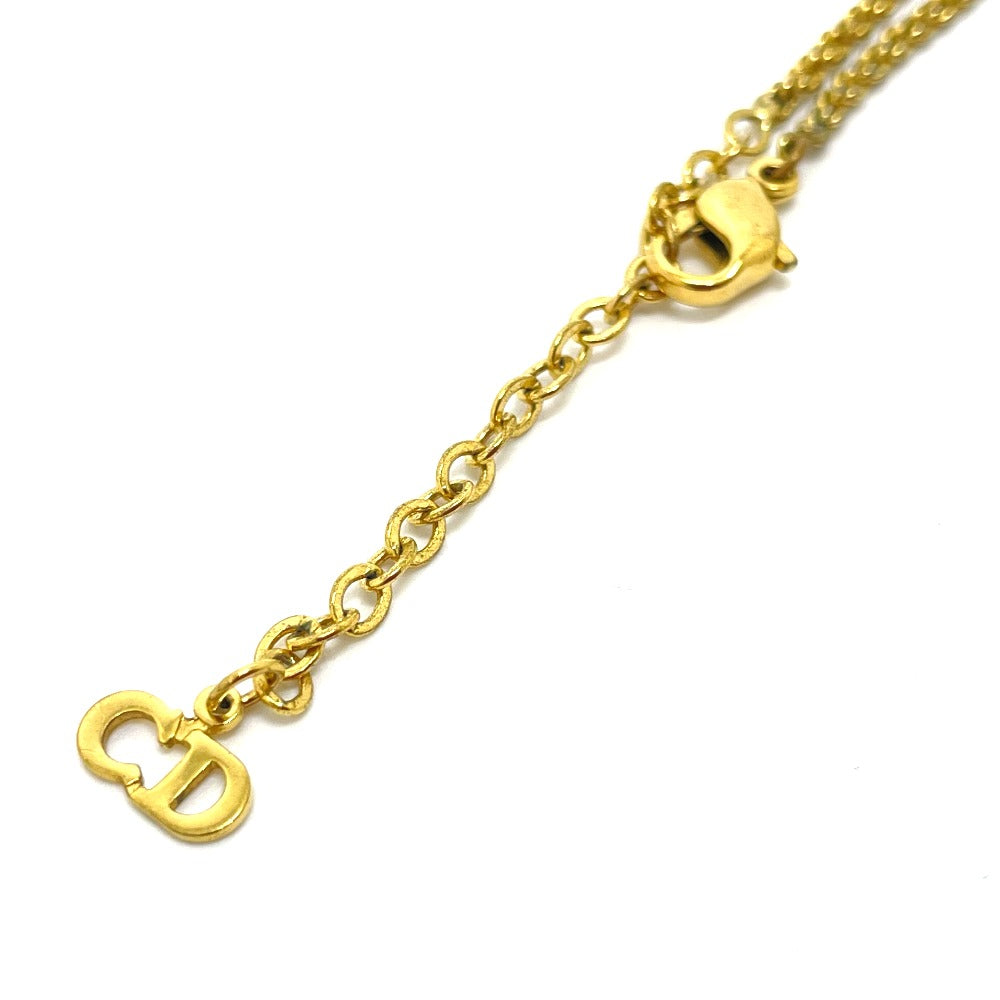 Dior Necklace Gold Plated gold CD logo Bag motif Women Used Authentic