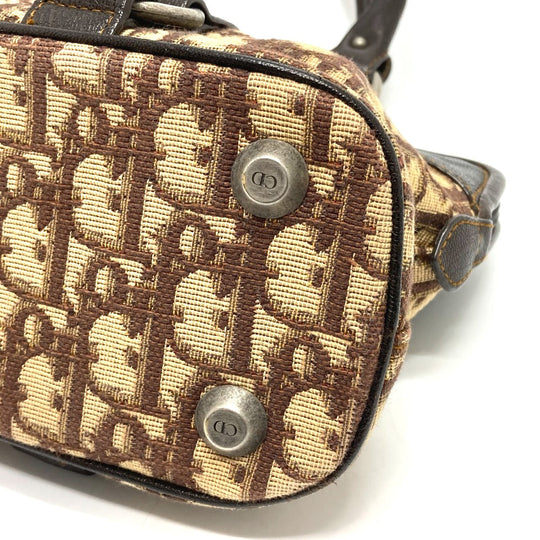 Christian Dior Handbag Leather / canvas Brown Trotter CD logo Women Used Authentic