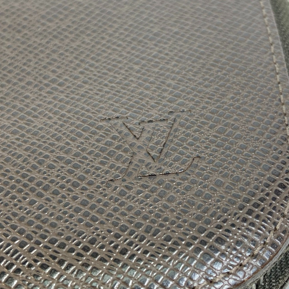 LOUIS VUITTON Travel case M30658 Taiga Leather Dark brown Taiga Organizer Atoll mens Used Authentic