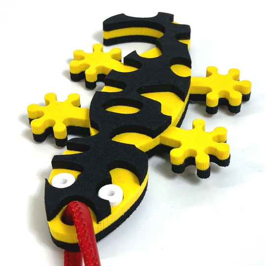 LOEWE charm Leather, Sponge Yellow x black x red Lizard motif Salamander Women Used Authentic