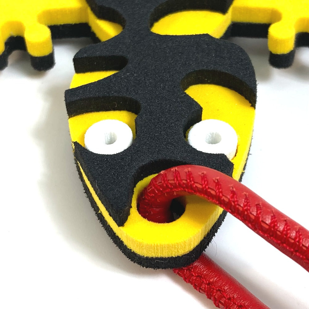 LOEWE charm Leather, Sponge Yellow x black x red Lizard motif Salamander Women Used Authentic
