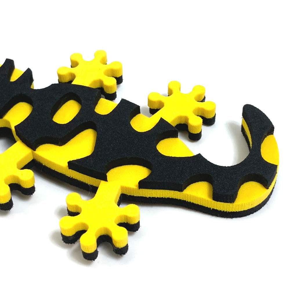 LOEWE charm Leather, Sponge Yellow x black x red Lizard motif Salamander Women Used Authentic