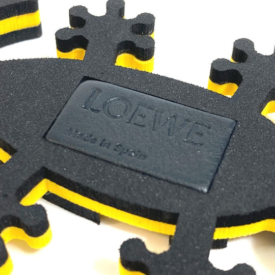 LOEWE charm Leather, Sponge Yellow x black x red Lizard motif Salamander Women Used Authentic