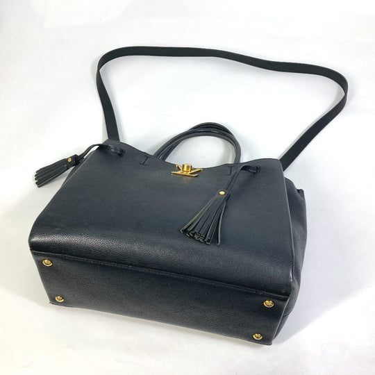 LOUIS VUITTON Tote Bag M54569 Calf leather black Rock meat Women Used Authentic
