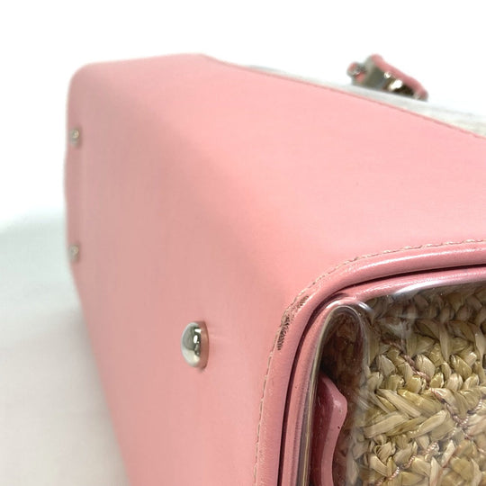 CHANEL Tote Bag AS0517 Calfskin, Plastics, Raffia Clear / pink CC COCO Mark Tote Bag Women Used Authentic