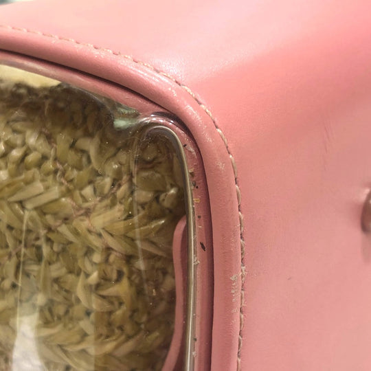 CHANEL Tote Bag AS0517 Calfskin, Plastics, Raffia Clear / pink CC COCO Mark Tote Bag Women Used Authentic