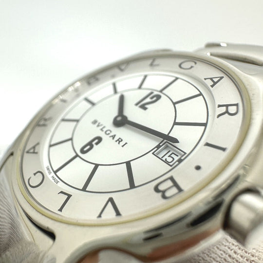 BVLGARI Watches Quartz ST35S Stainless Steel Silver Solo tempo white dial mens(Unisex) Used Authentic
