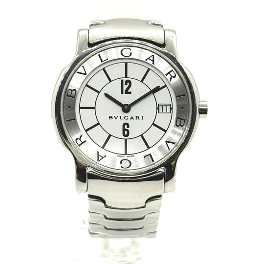 BVLGARI Watches Quartz ST35S Stainless Steel Silver Solo tempo white dial mens(Unisex) Used Authentic