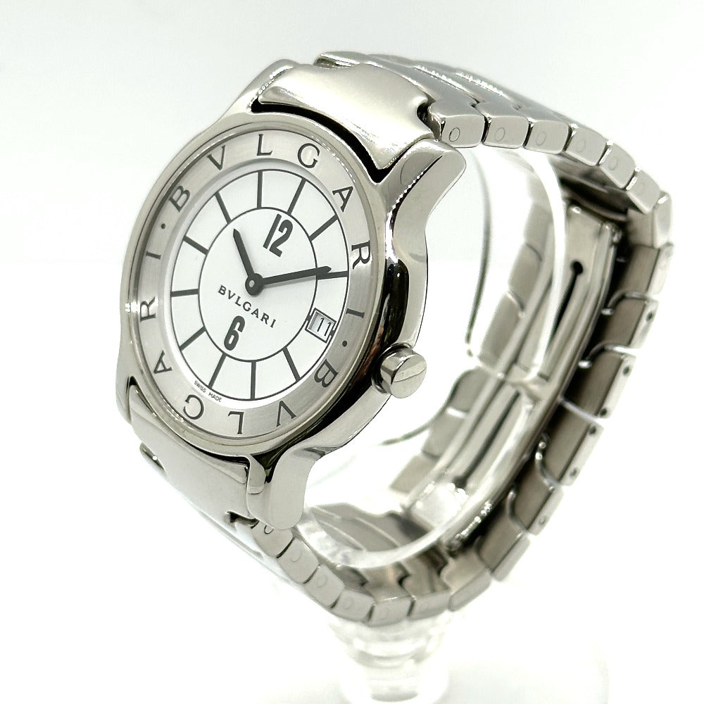 BVLGARI Watches Quartz ST35S Stainless Steel Silver Solo tempo white dial mens(Unisex) Used Authentic