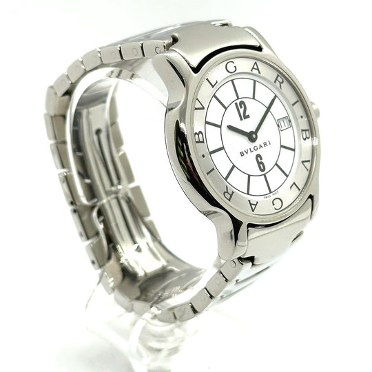 BVLGARI Watches Quartz ST35S Stainless Steel Silver Solo tempo white dial mens(Unisex) Used Authentic