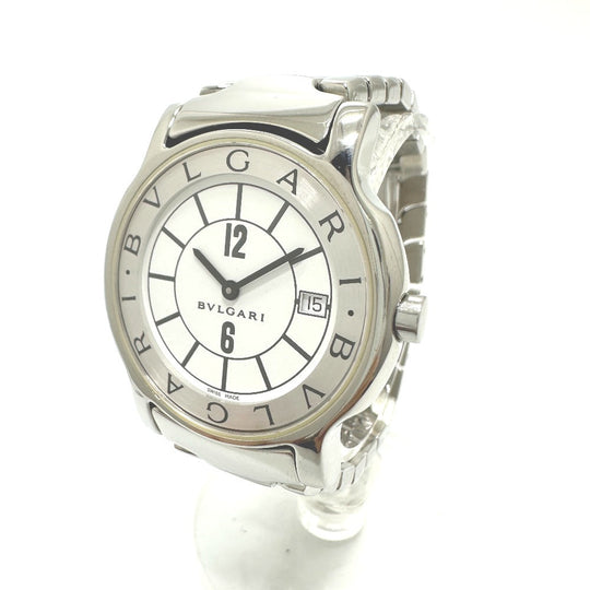 BVLGARI Watches Quartz ST35S Stainless Steel Silver Solo tempo white dial mens(Unisex) Used Authentic