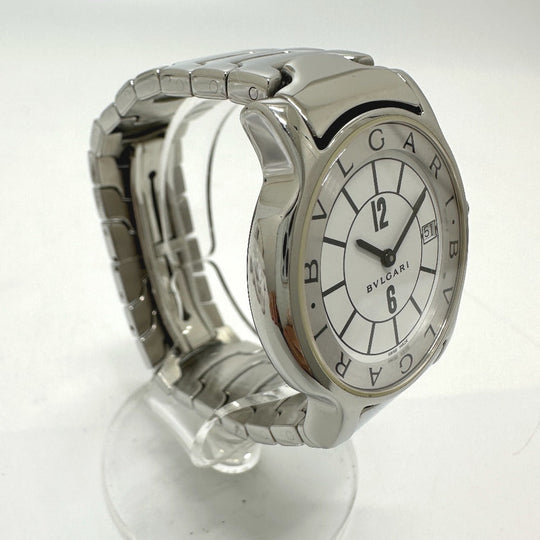 BVLGARI Watches Quartz ST35S Stainless Steel Silver Solo tempo white dial mens(Unisex) Used Authentic