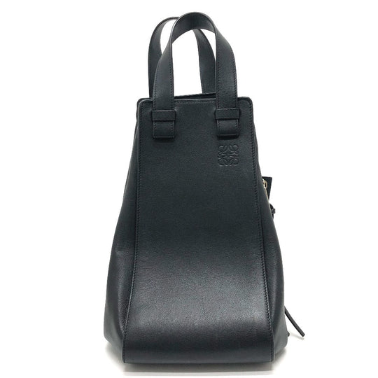 LOEWE Handbag leather black hammock Women Used Authentic