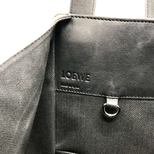 LOEWE Handbag leather black hammock Women Used Authentic