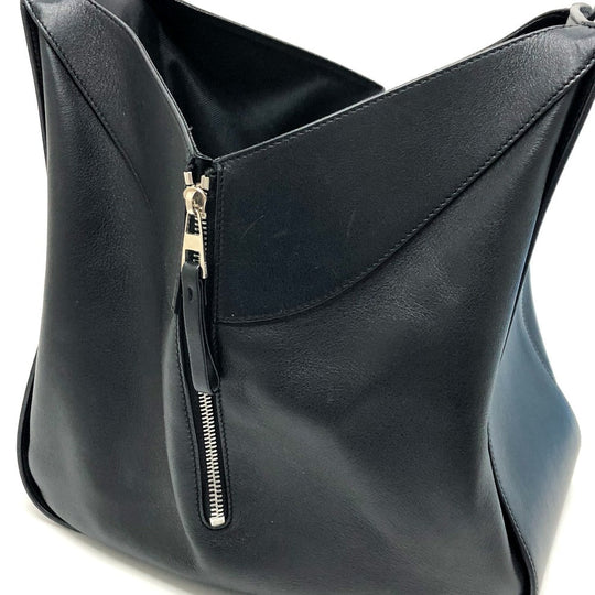 LOEWE Handbag leather black hammock Women Used Authentic