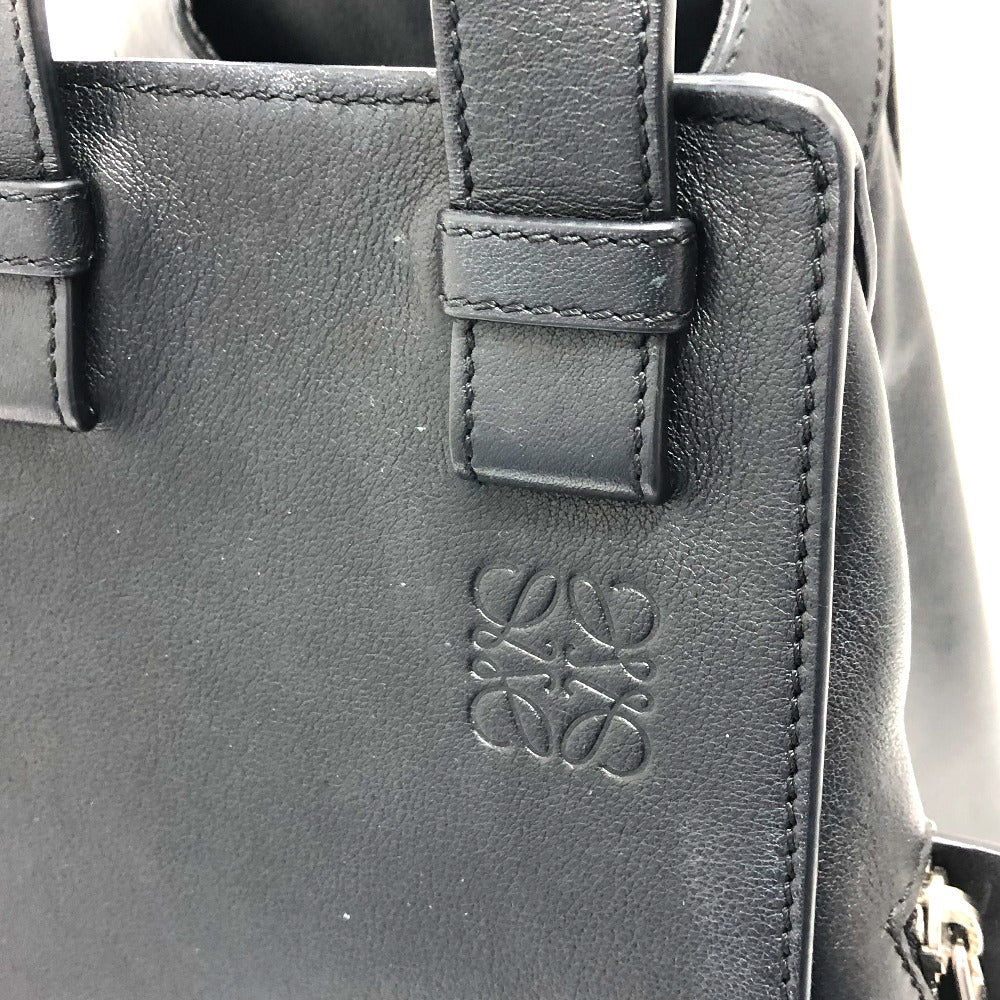 LOEWE Handbag leather black hammock Women Used Authentic