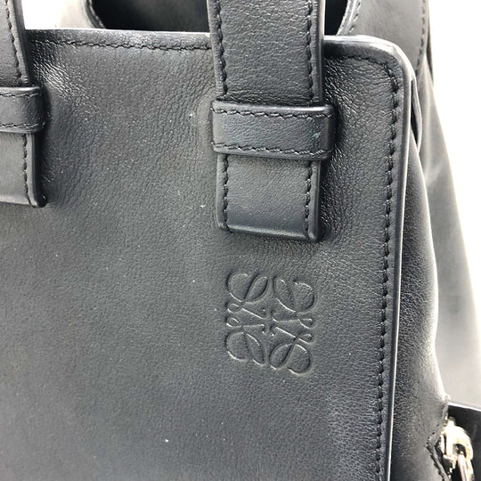 LOEWE Handbag leather black hammock Women Used Authentic