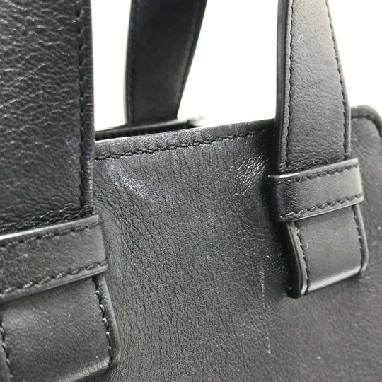 LOEWE Handbag leather black hammock Women Used Authentic