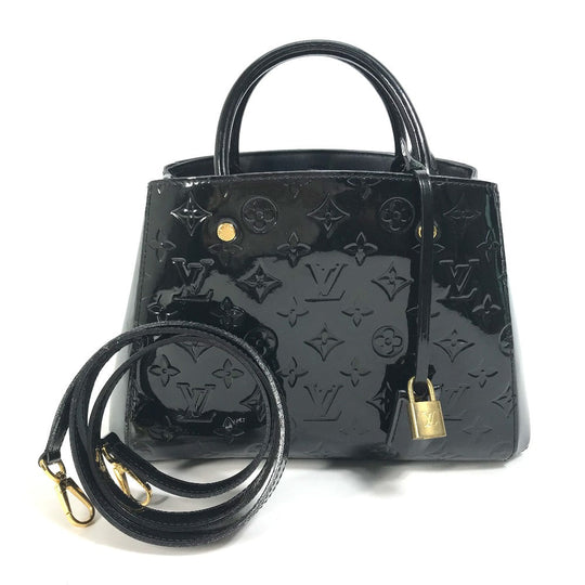 LOUIS VUITTON Handbag M50171 Monogram Vernis black Monogram Vernis Montaigne BB Women Used Authentic