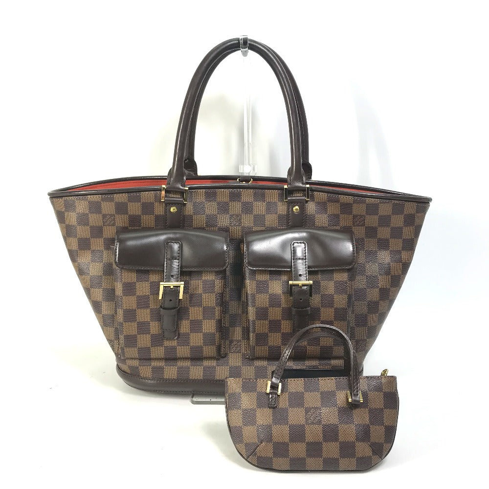 LOUIS VUITTON Tote Bag N51120 Damier canvas Brown Damier Manosque GM Women Used Authentic