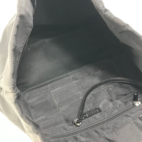 CHANEL Tote Bag A15991 Nylon / leather black CC COCO Mark New Travel Line MM Women Used Authentic