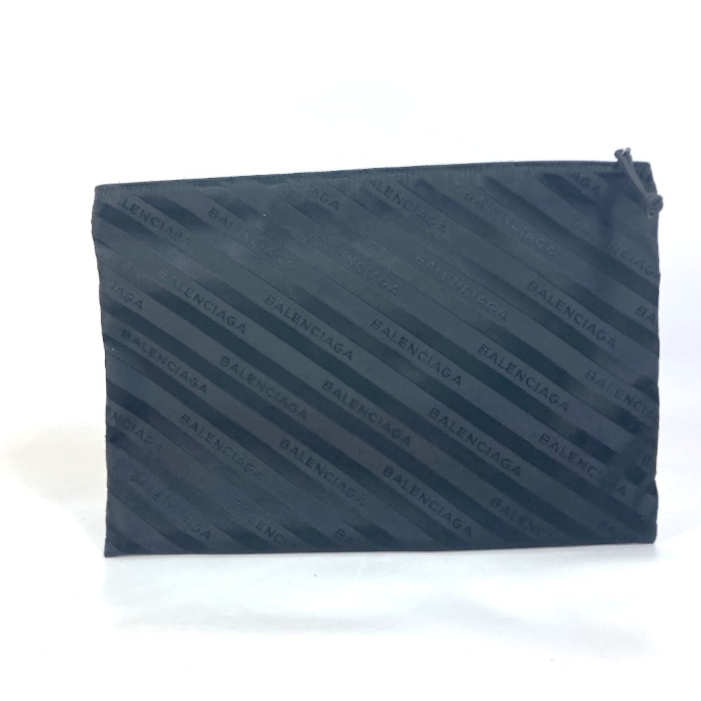 BALENCIAGA Clutch bag 459745 Nylon black logo Explorer mens Used Authentic