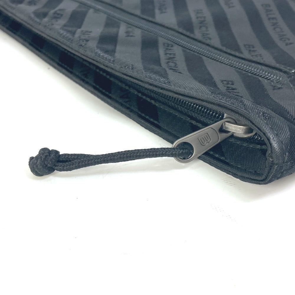 BALENCIAGA Clutch bag 459745 Nylon black logo Explorer mens Used Authentic
