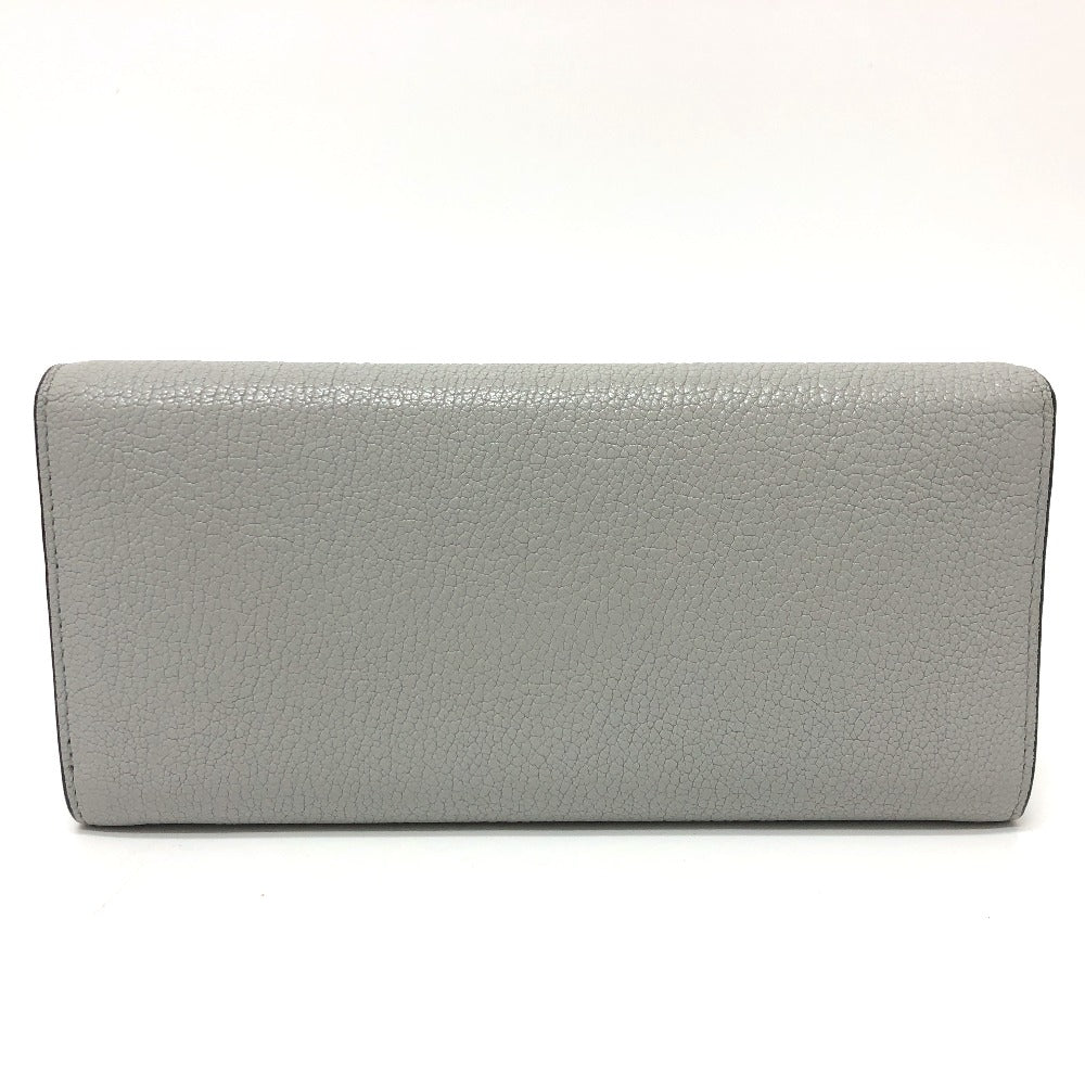 MIUMIU Long Wallet Purse 5MH109 leather gray logo Wallet