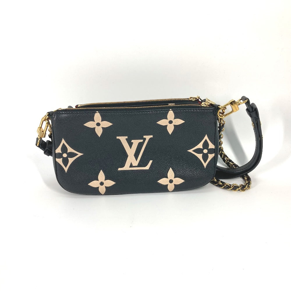 LOUIS VUITTON Shoulder Bag M45777 Monogram Ann Platt Leather black Monogram Empreinte Bicolor Multi Pochette Accessoires Women Used Authentic