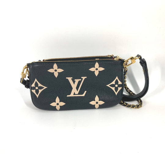 LOUIS VUITTON Shoulder Bag M45777 Monogram Ann Platt Leather black Monogram Empreinte Bicolor Multi Pochette Accessoires Women Used Authentic