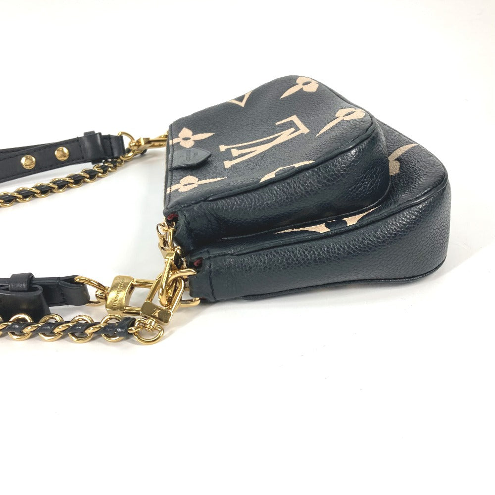 LOUIS VUITTON Shoulder Bag M45777 Monogram Ann Platt Leather black Monogram Empreinte Bicolor Multi Pochette Accessoires Women Used Authentic
