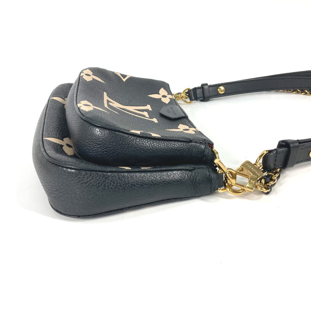 LOUIS VUITTON Shoulder Bag M45777 Monogram Ann Platt Leather black Monogram Empreinte Bicolor Multi Pochette Accessoires Women Used Authentic