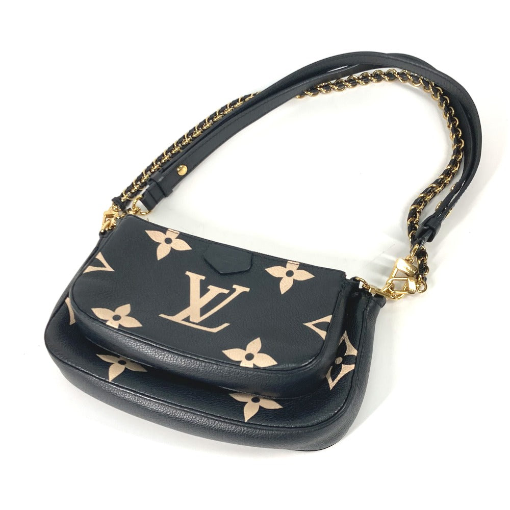 LOUIS VUITTON Shoulder Bag M45777 Monogram Ann Platt Leather black Monogram Empreinte Bicolor Multi Pochette Accessoires Women Used Authentic