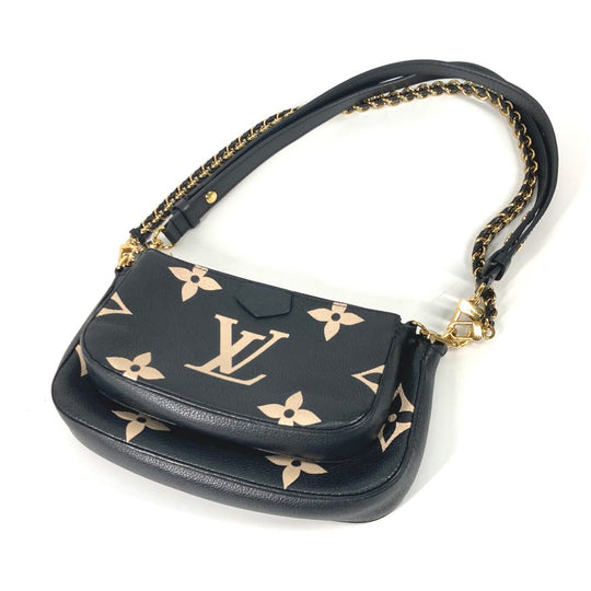 LOUIS VUITTON Shoulder Bag M45777 Monogram Ann Platt Leather black Monogram Empreinte Bicolor Multi Pochette Accessoires Women Used Authentic