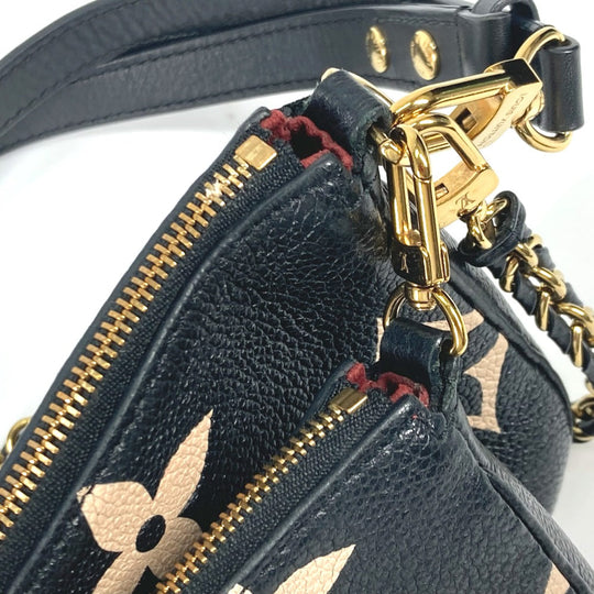 LOUIS VUITTON Shoulder Bag M45777 Monogram Ann Platt Leather black Monogram Empreinte Bicolor Multi Pochette Accessoires Women Used Authentic