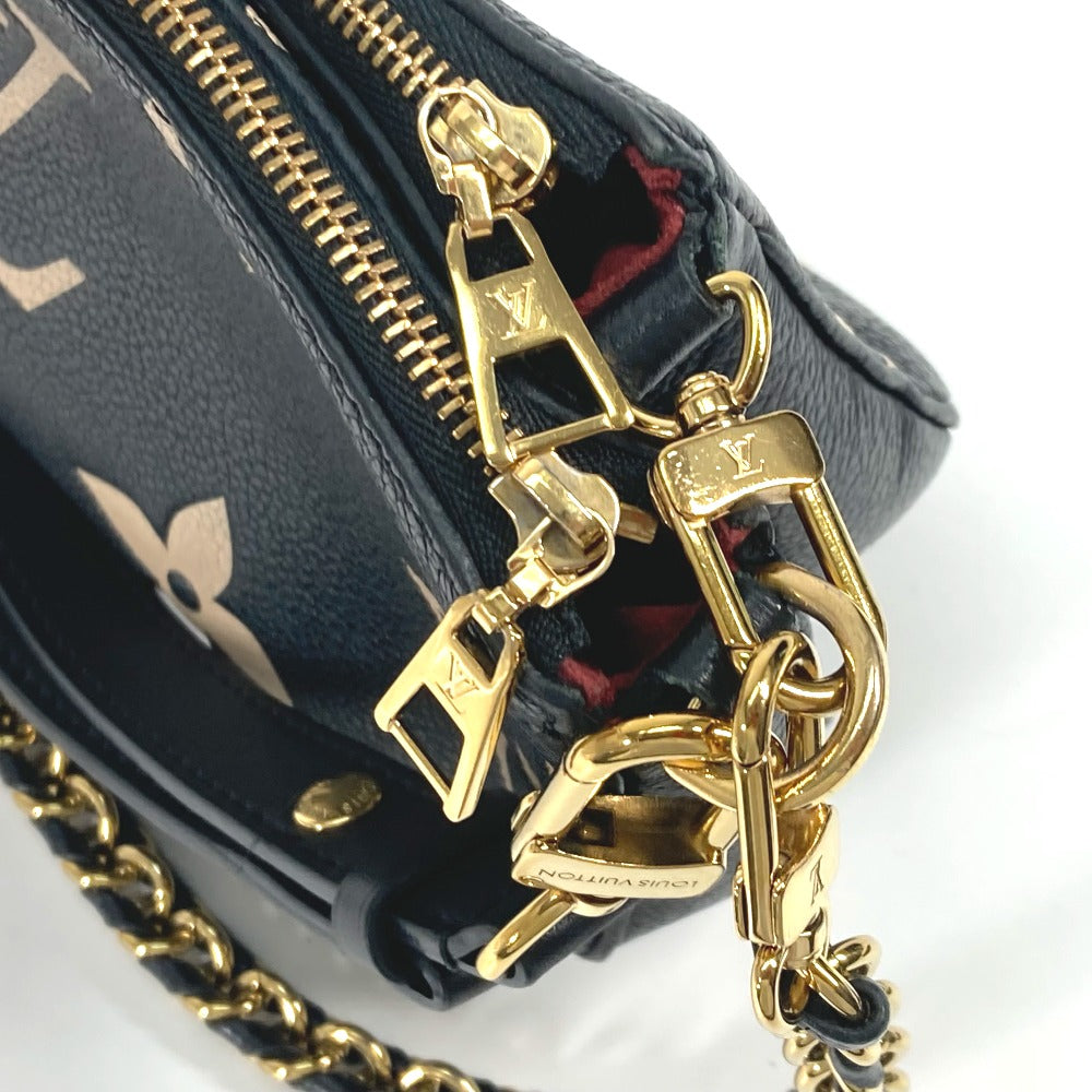 LOUIS VUITTON Shoulder Bag M45777 Monogram Ann Platt Leather black Monogram Empreinte Bicolor Multi Pochette Accessoires Women Used Authentic