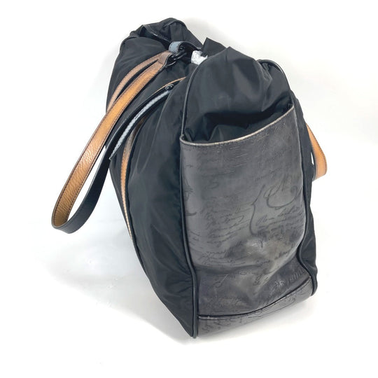 Berluti Tote Bag Nylon / leather black Shoulder chillout calligraphy mens Used Authentic