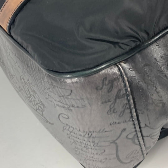 Berluti Tote Bag Nylon / leather black Shoulder chillout calligraphy mens Used Authentic