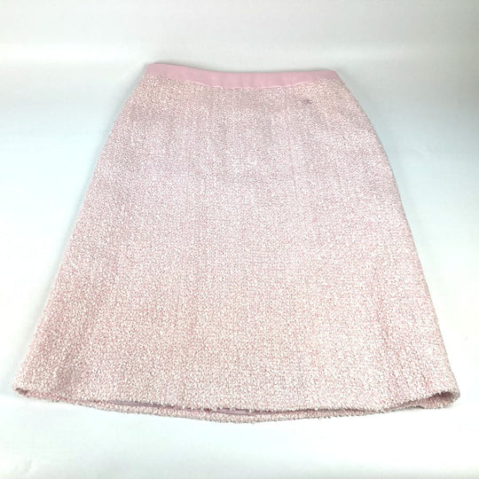 CHANEL skirt P22754 Nylon pink 04C COCO Mark CC Women 44 Used Authentic