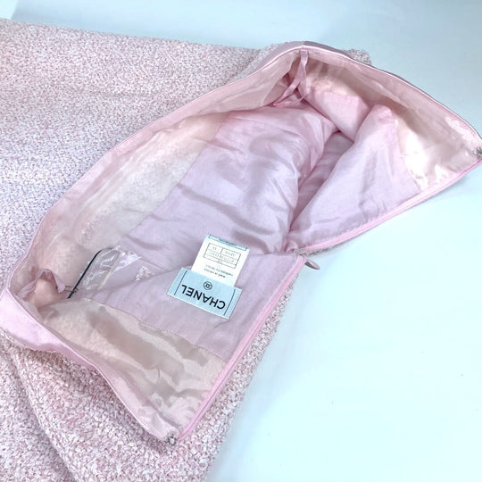 CHANEL skirt P22754 Nylon pink 04C COCO Mark CC Women 44 Used Authentic