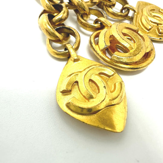 CHANEL charm Gold Plated gold COCO Mark vintage Women Used Authentic
